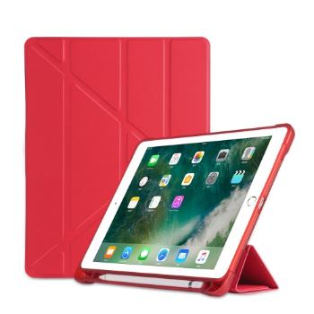 LEATHER Zaklápací obal Apple iPad 9.7 (2018 / 2017) / tablet Air (1 / 2) červený