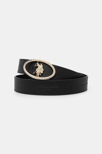 Kožený opasok U.S. Polo Assn. Marshall dámsky, čierna farba, AIUQQ2565WAY