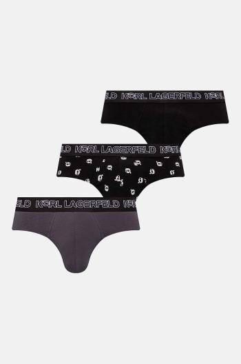 Slipy Karl Lagerfeld 3-pak pánske, čierna farba, 245M2106