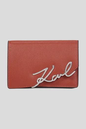 Kožená peňaženka Karl Lagerfeld červená farba, A3W32018