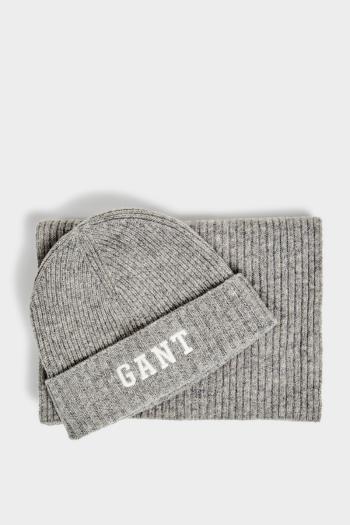 KÉSZLET SAPKA ÉS SÁL GANT BEANIE SCARF GIFT SET GREY MELANGE