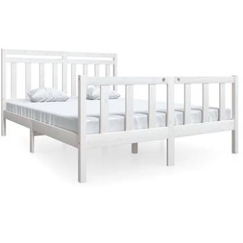 Rám postele biely masívne drevo 150 × 200 cm King Size, 3100964