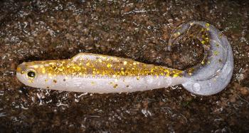 Redbass gumová nástraha twister kixter gold/silver gt - l 100 mm