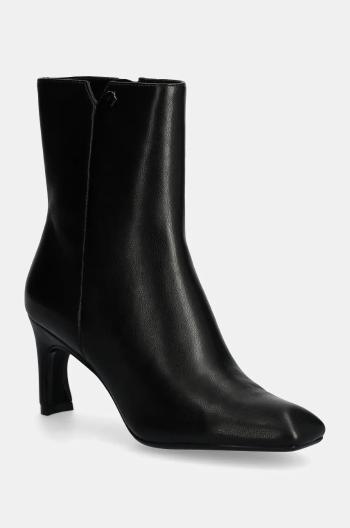 Členkové topánky Armani Exchange dámske, čierna farba, na vysokom podpätku, XDN038 XV886 00002