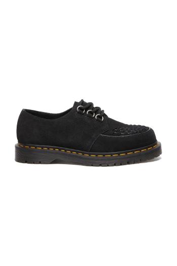 Semišové poltopánky Dr. Martens Ramsey čierna farba, na plochom podpätku, DM40572001