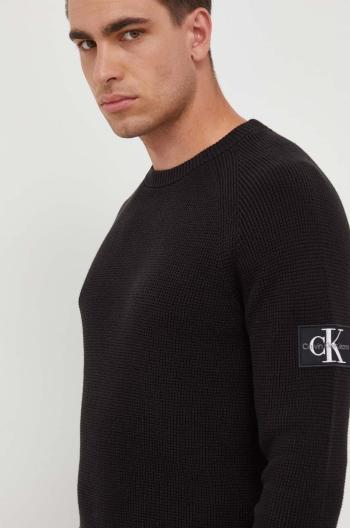 Bavlnený sveter Calvin Klein Jeans čierna farba,tenký,J30J323989