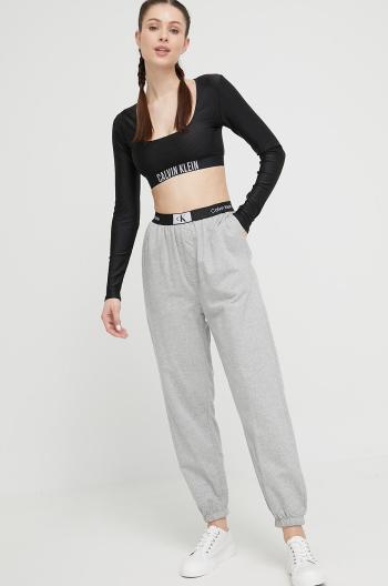 Bavlnené nohavice Calvin Klein Underwear šedá farba, melanžové, 000QS6943E