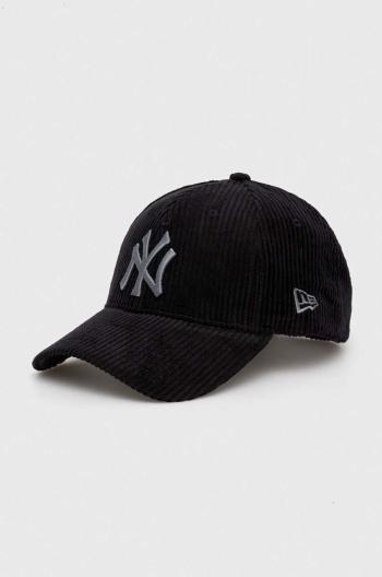 Menčestrová baseballová čiapka New Era čierna farba, s nášivkou, NEW YORK YANKEES