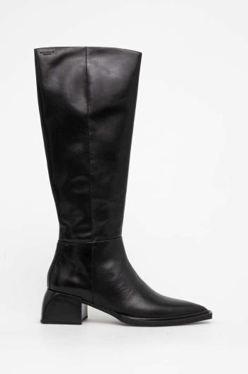 Kožené čižmy Vagabond Shoemakers VIVIAN dámske, čierna farba, na podpätku, 5453.101.20