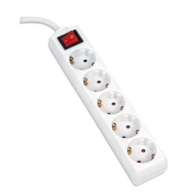 OMEGA Predlžovacia zásuvková lišta s 5 zásuvkami WITH BASIC SURGE PROTECTION 5,0 M 16A 5 SOCKET TYPE F SCHUKO GERMAN WHIT