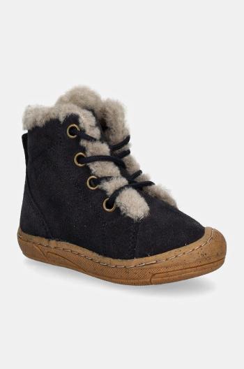 Detské zimné semišové topánky Froddo MINNI SUEDE LACES tmavomodrá farba, G2110140