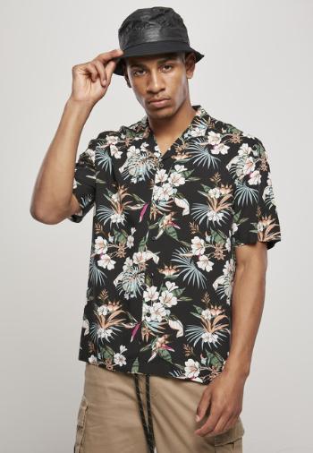 Urban Classics Viscose AOP Resort Shirt blacktropical - M