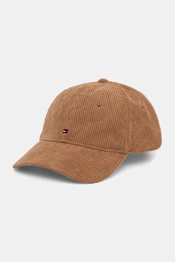 Menčestrová baseballová čiapka Tommy Hilfiger hnedá farba, AM0AM13583