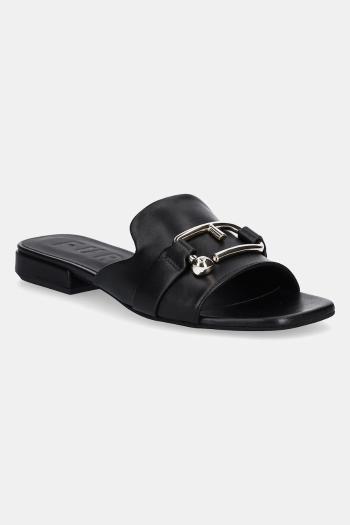 Kožené šľapky Furla Nuvola Mule dámske, čierna farba, YJ36FNU X30000 O6000