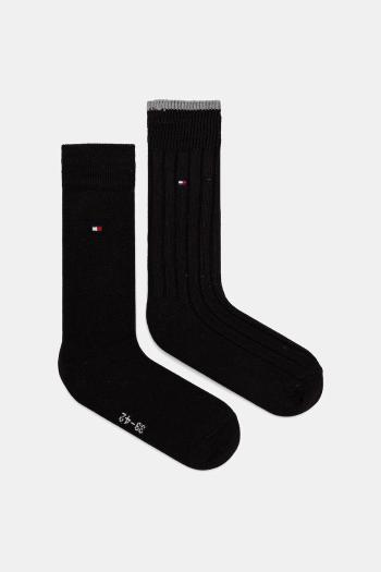 Ponožky Tommy Hilfiger 2-pak čierna farba, 701236317