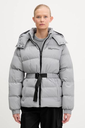 Bunda Karl Lagerfeld Jeans šedá farba, zimná, A3W15023