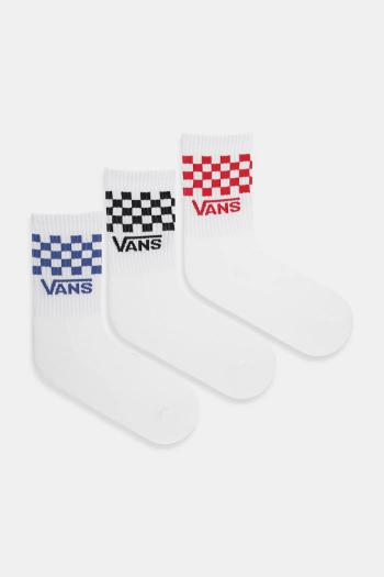 Detské ponožky Vans Classic Check Crew 3-pak biela farba, VN000Q1QWHT1