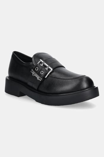 Kožené mokasíny Love Moschino čierna farba, na platforme, JA10134G1NIA000A