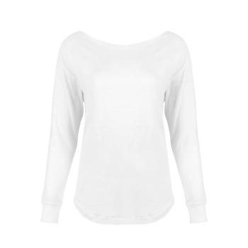 Mantis Predĺžené dámske tričko s dlhými rukávmi - Biela | XL