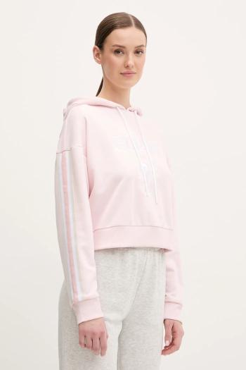 Mikina Guess YARROW dámska, ružová farba, s kapucňou, s nášivkou, V5GQ17 KCRT1