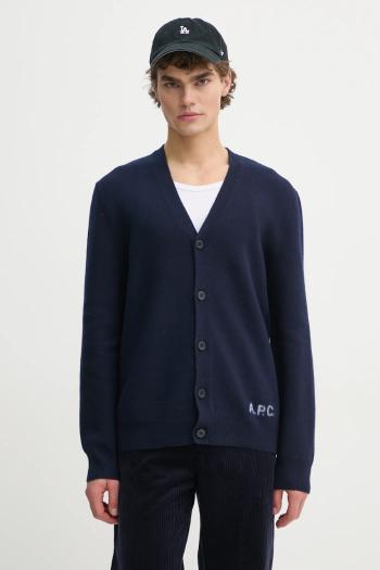 Vlnený kardigán A.P.C. kenny tmavomodrá farba, WVBDK.H22305