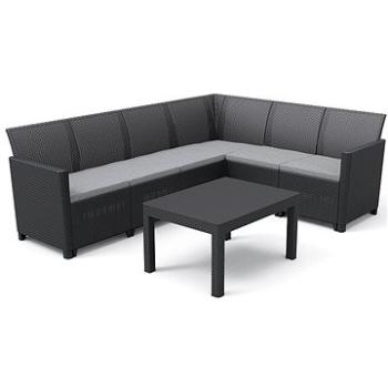 KETER - Súprava záhradného nábytku CLAIRE 6 SEAT CORNER, grafit (252753)