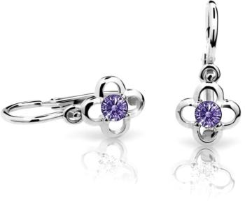 Cutie Jewellery Detské náušnice z bieleho zlata C1944-10-X-2 fialová