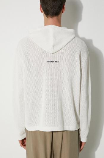 Bavlnená mikina MKI MIYUKI ZOKU Loose Gauge Hoody pánska, zelená farba, s kapucňou, jednofarebná, LOOSE.GAUGE.HOODY