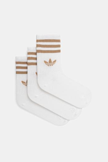 Ponožky adidas Originals 3-Stripes 3-pak biela farba, JV7407