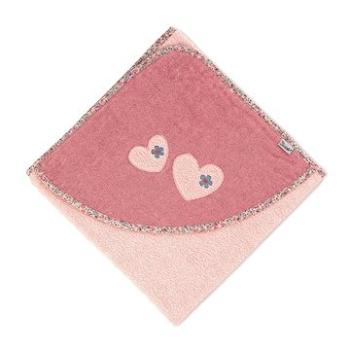 Sterntaler Froté osuška s kapucňou 100 × 100 cm srdiečka 7122071 (4055579957862)
