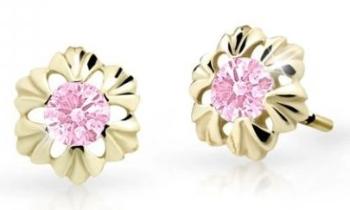 Cutie Jewellery Zlaté detské náušnice C2213-30-X-1 ružová