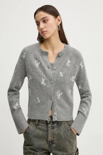 Sveter Abercrombie & Fitch dámsky, šedá farba, tenký, KI150-4293