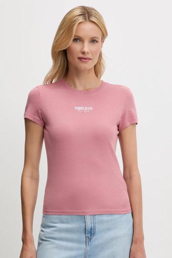 Tričko Tommy Jeans dámske, ružová farba, DW0DW20913