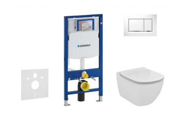 GEBERIT - Duofix Set predstenovej inštalácie, klozetu a dosky Ideal Standard Tesi, tlačidla Sigma30, Aquablade, SoftClose, biela/lesklý chróm 111.300.00.5 NU5