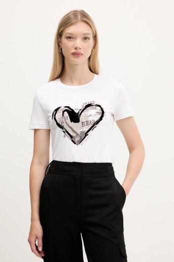 Tričko Desigual LETTER CORE dámske, biela farba, 25WWTK04
