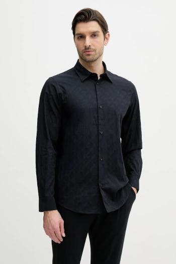 Bavlnená košeľa Armani Exchange pánska, tmavomodrá farba, regular, s klasickým golierom, XM000197 AF12179