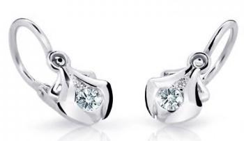 Cutie Jewellery Detské náušnice z bieleho zlata C2224-10-X-2 biela