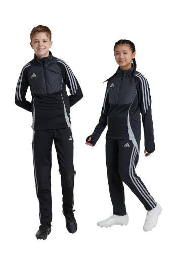 Detské tepláky adidas Performance čierna farba, s nášivkou, IM9975