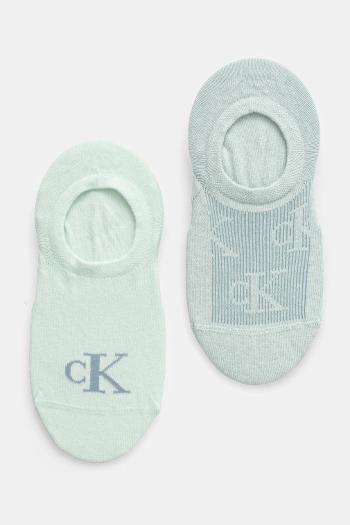 Ponožky Calvin Klein Jeans 2-pak dámske, tyrkysová farba, 701231402