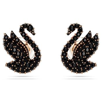 Swarovski Ikonické náušnice s čiernymi kryštálmi Swan 5684608