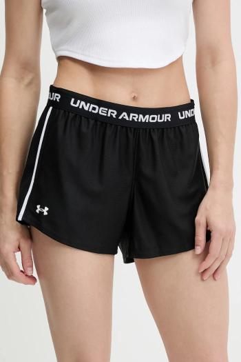 Tréningové šortky Under Armour Tech Play čierna farba, s nášivkou, stredne vysoký pás, 1389882