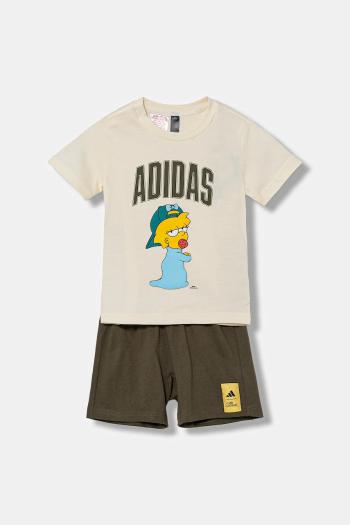 Detská bavlnená súprava adidas zelená farba, JL9174