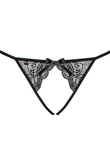 Čierne crotchless nohavičky Miamor