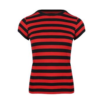 Mantis Dámske pásikavé tričko - Čierna / červená | XL