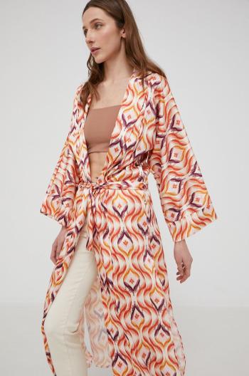 Kimono Answear Lab oranžová farba, oversize, vzorované