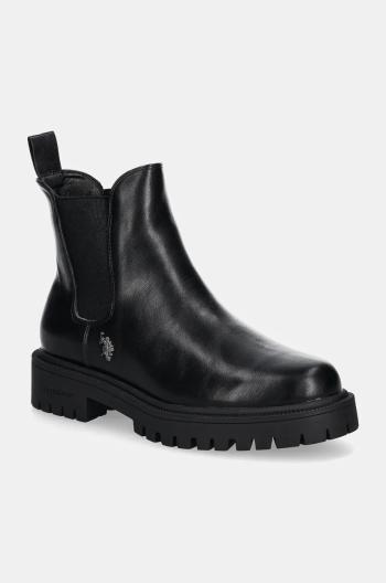 Topánky chelsea U.S. Polo Assn. KARMA dámske, čierna farba, na platforme, KARMA013W/DY1