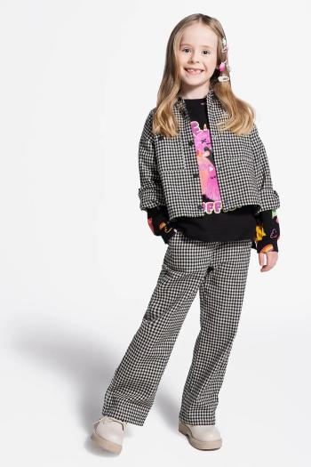 Detské nohavice Coccodrillo čierna farba, vzorované, REBEL GIRL JUNIOR