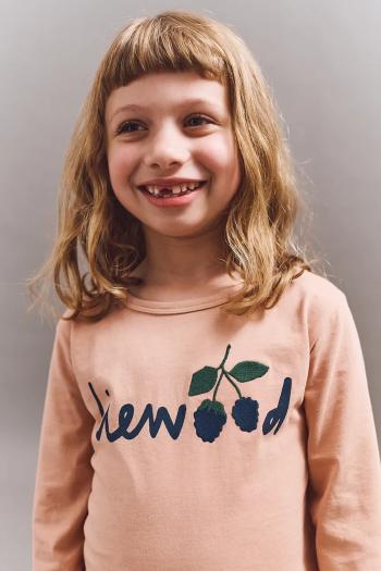 Detská bavlnená košeľa s dlhým rukávom Liewood Apia Placement Longsleeve T-shirt oranžová farba, vzorovaná, LW20213