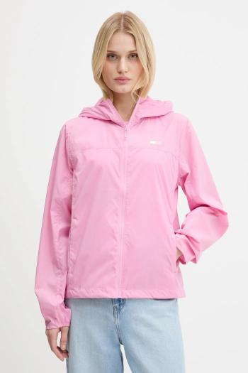 Bunda Tommy Jeans ružová farba, prechodná, DW0DW21188