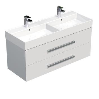 Kúpeľňová skrinka s umývadlom SAT Cube Way 120x53x46 cm biely lesk CUBE461202BISAT